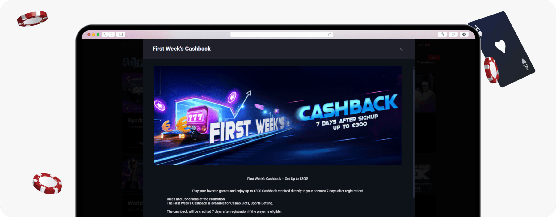 screenshot of mystake cashback offer