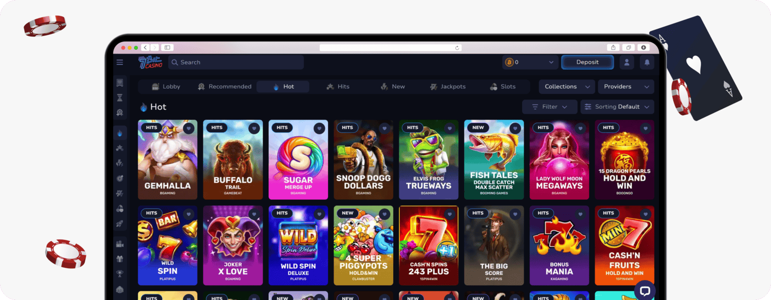 screenshot of 7bit casino slot games