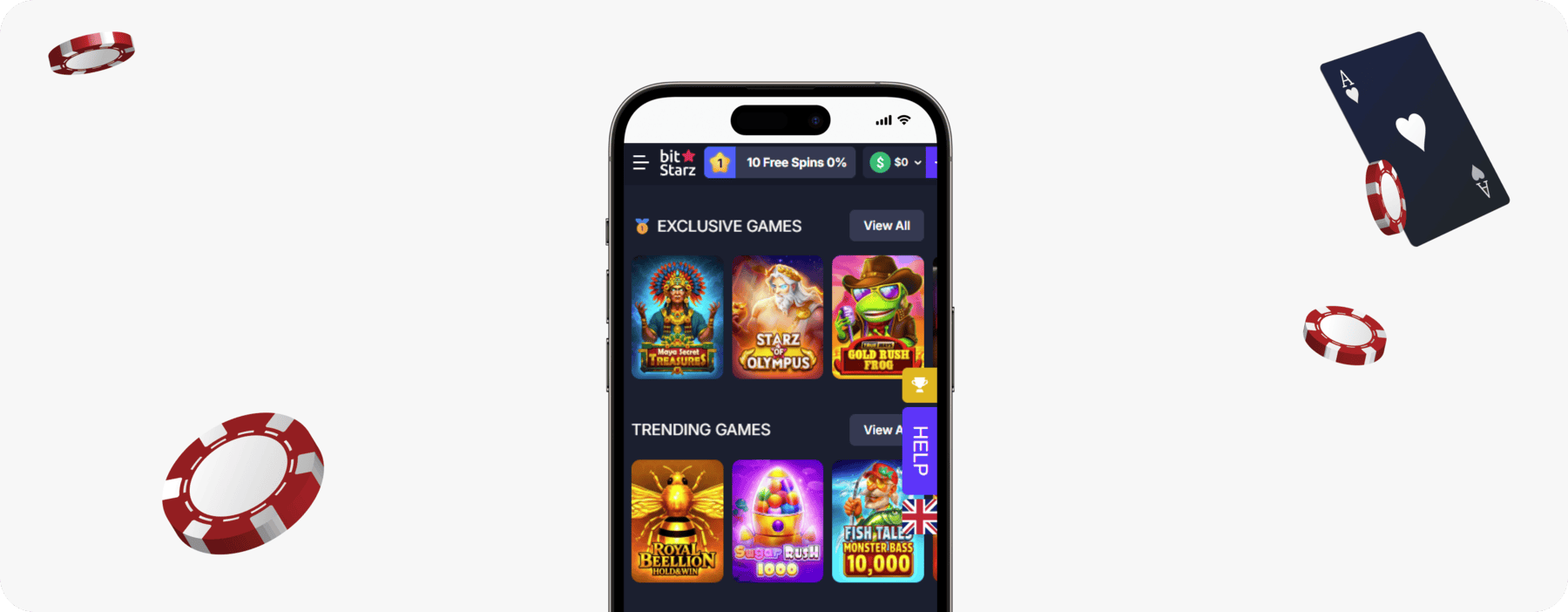 screenshot of bitstarz mobile site