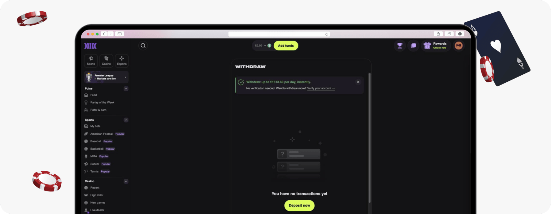 screenshot of cloudbet daily withdrawal limit