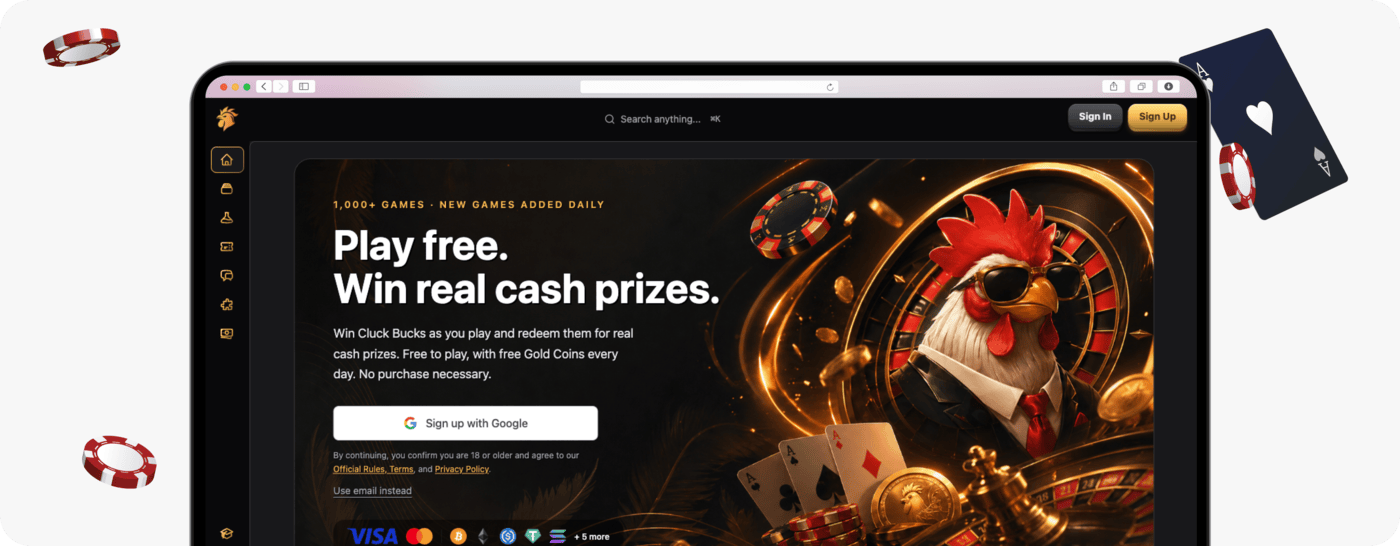 screenshot of cluck canada homepage