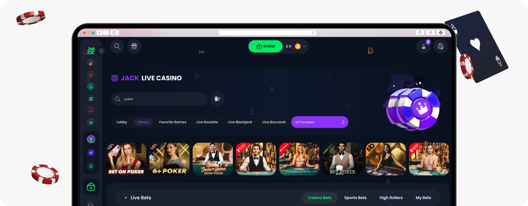 screenshot of jack casino live poker games