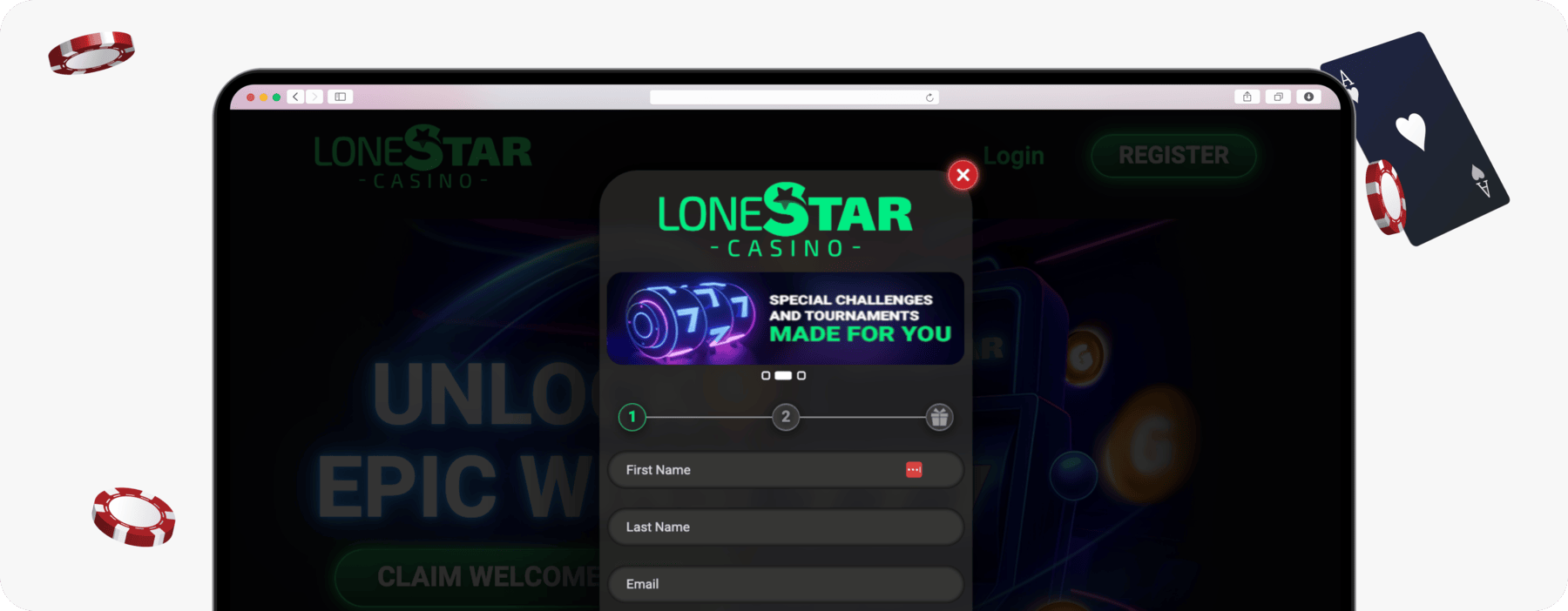 screenshot of lonestar canada registration form