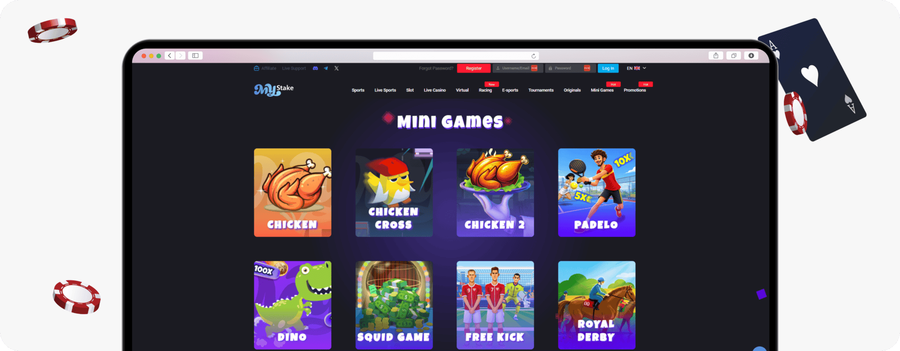 screenshot of mystake mini games