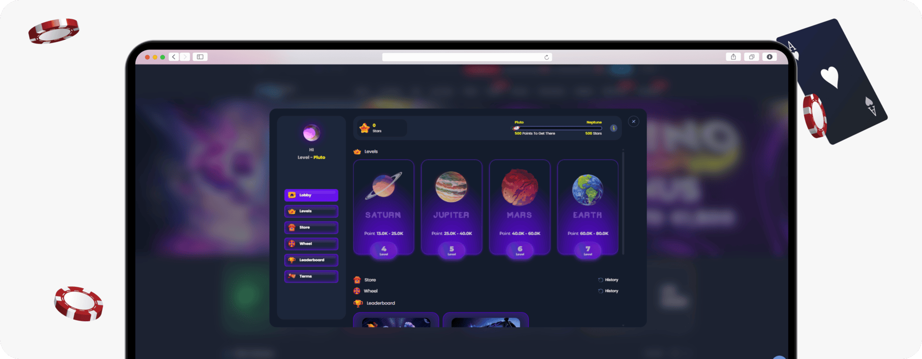 screenshot of mystake vip program