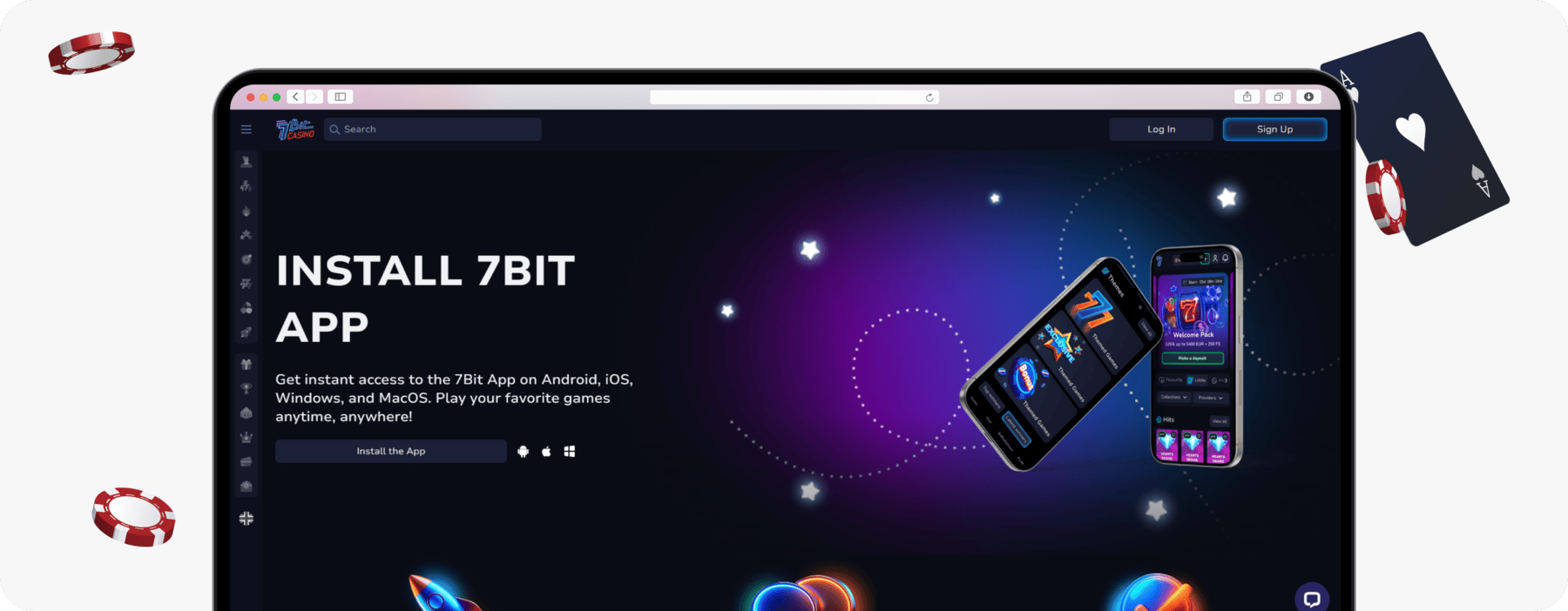 screenshot of 7bit casino app page