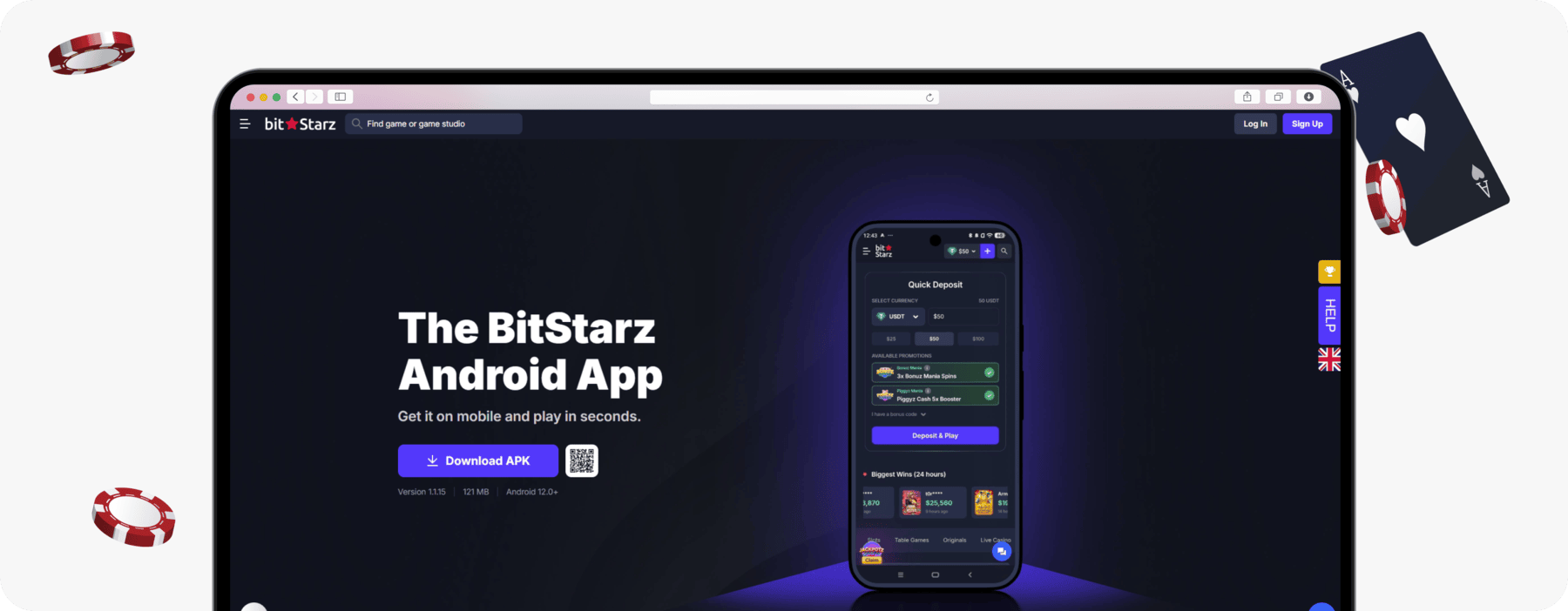 screenshot of bitstarz android app page