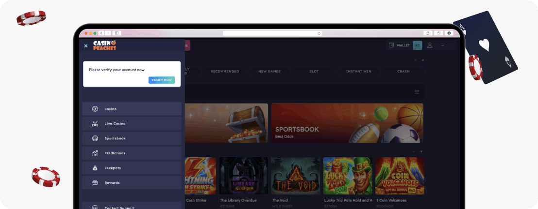 Casino Peaches website design