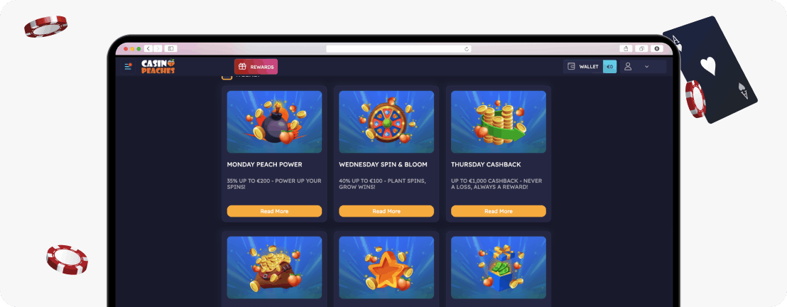 Casino Peaches ongoing promotions