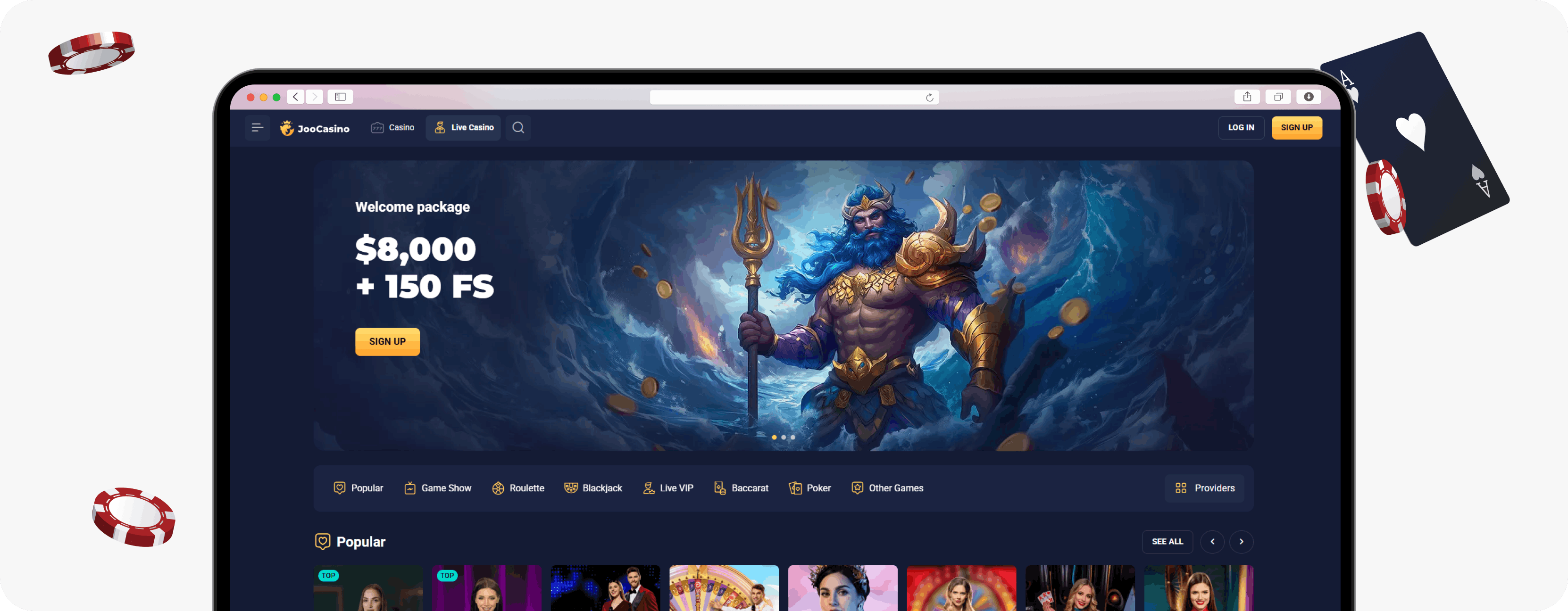 Joo Casino live casino section