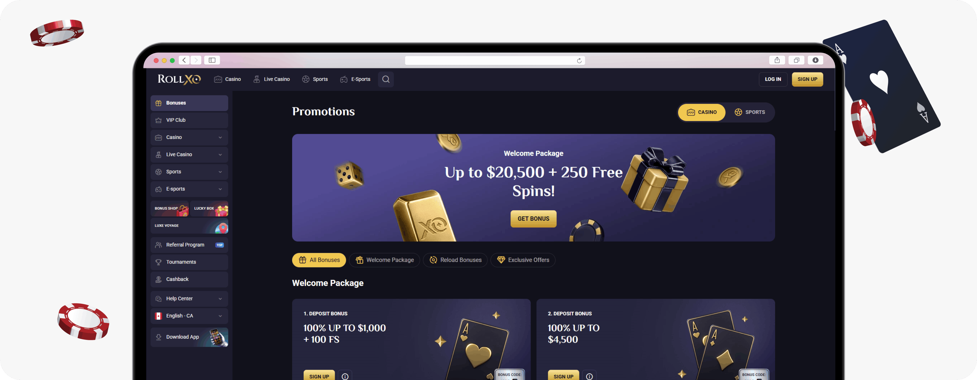 RollXO Casino promotions