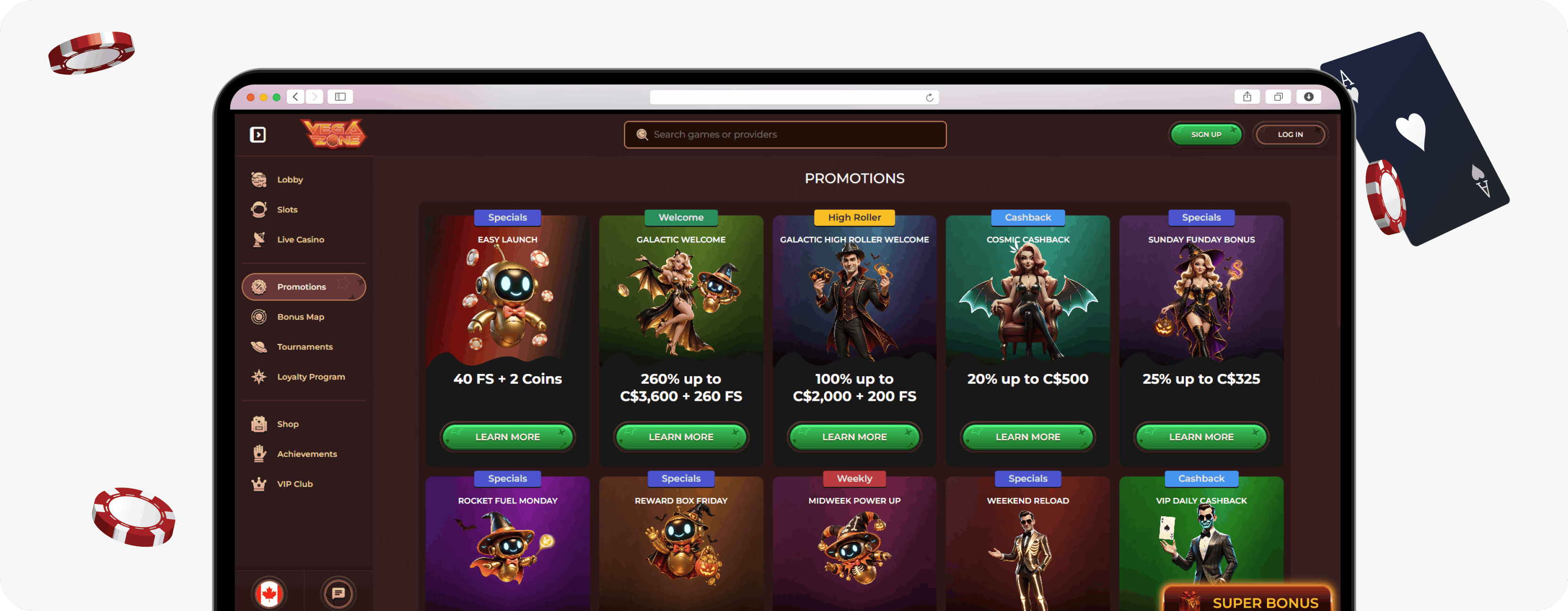 VegaZone Casino promotions