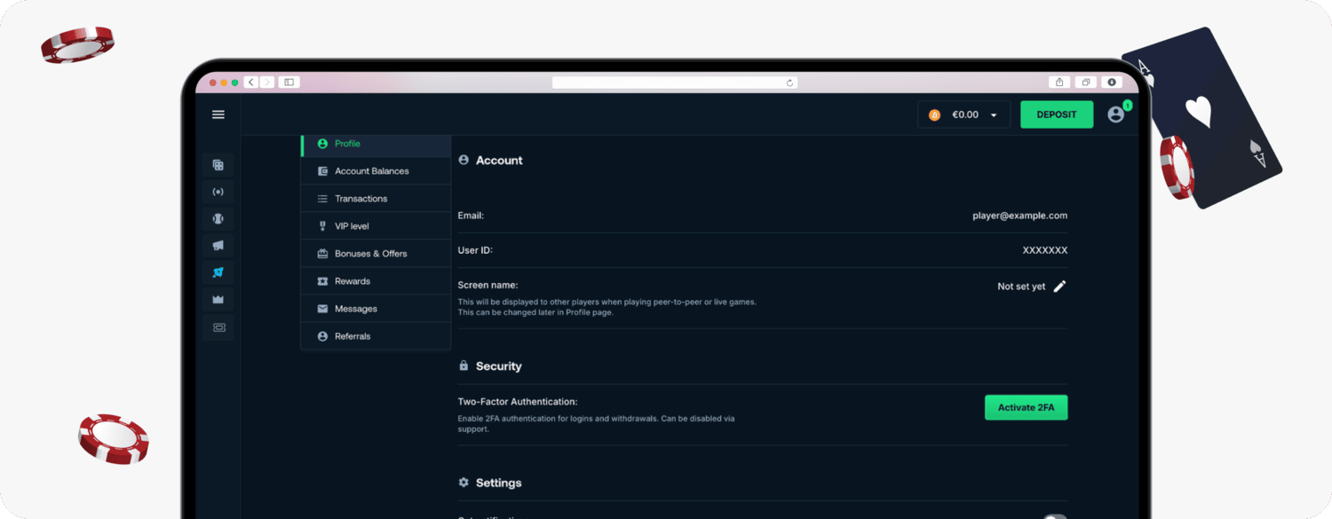 screenshot of betpanda account limits