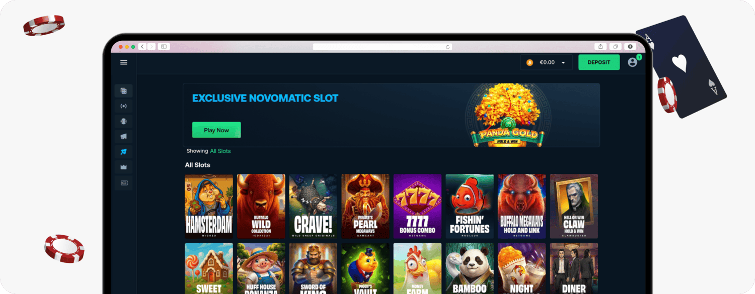 screenshot of betpanda slots library