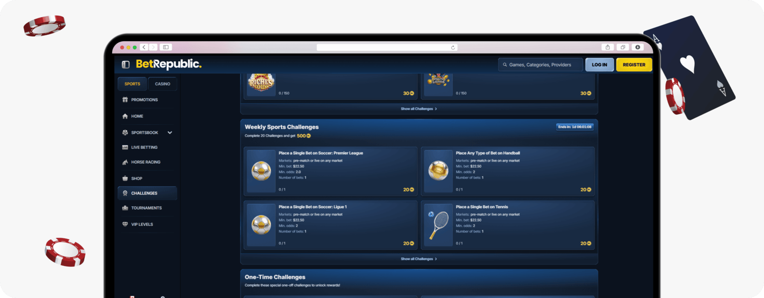 BetRepublic Casino challenges