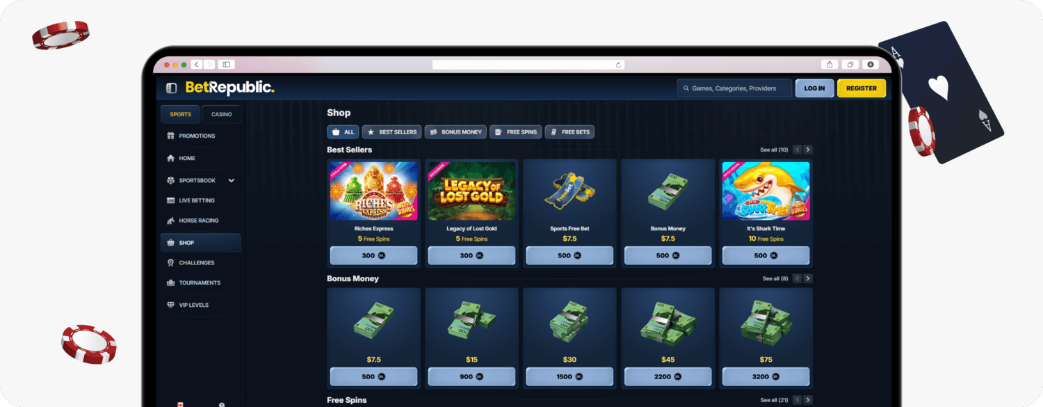 BetRepublic Casino coin shop
