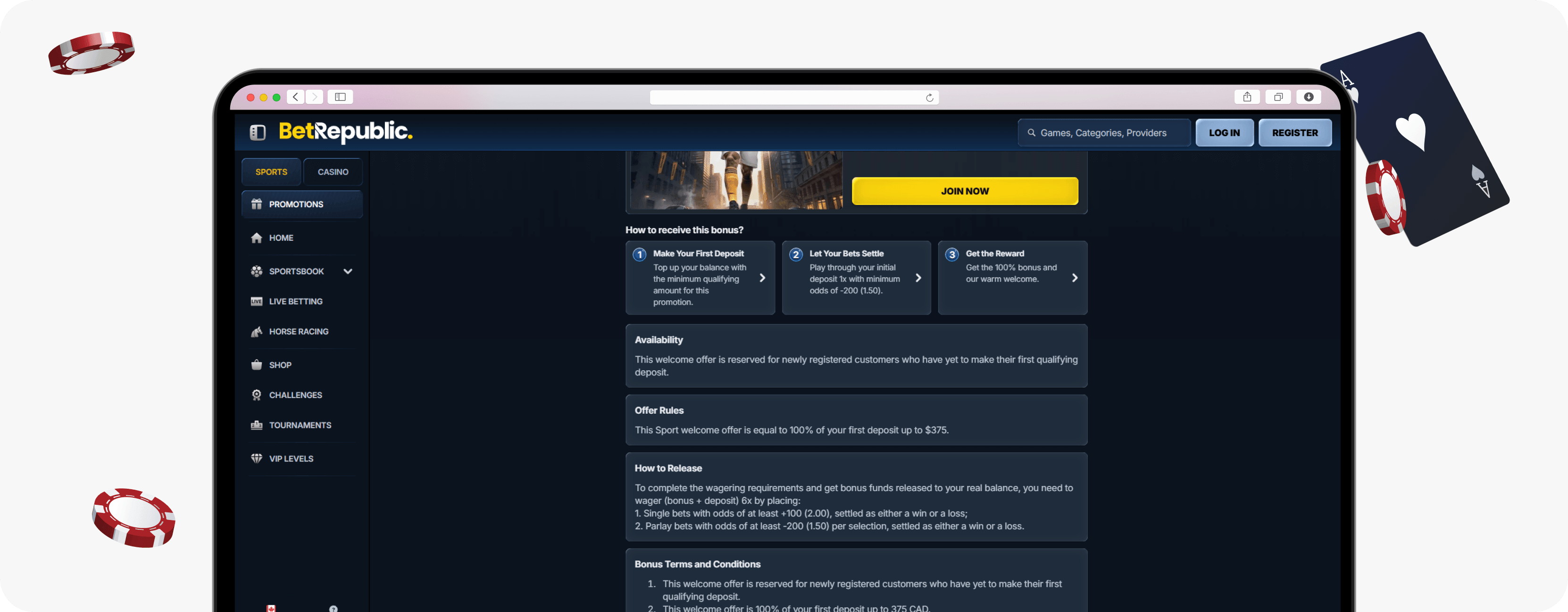 BetRepublic Casino sport welcome bonus