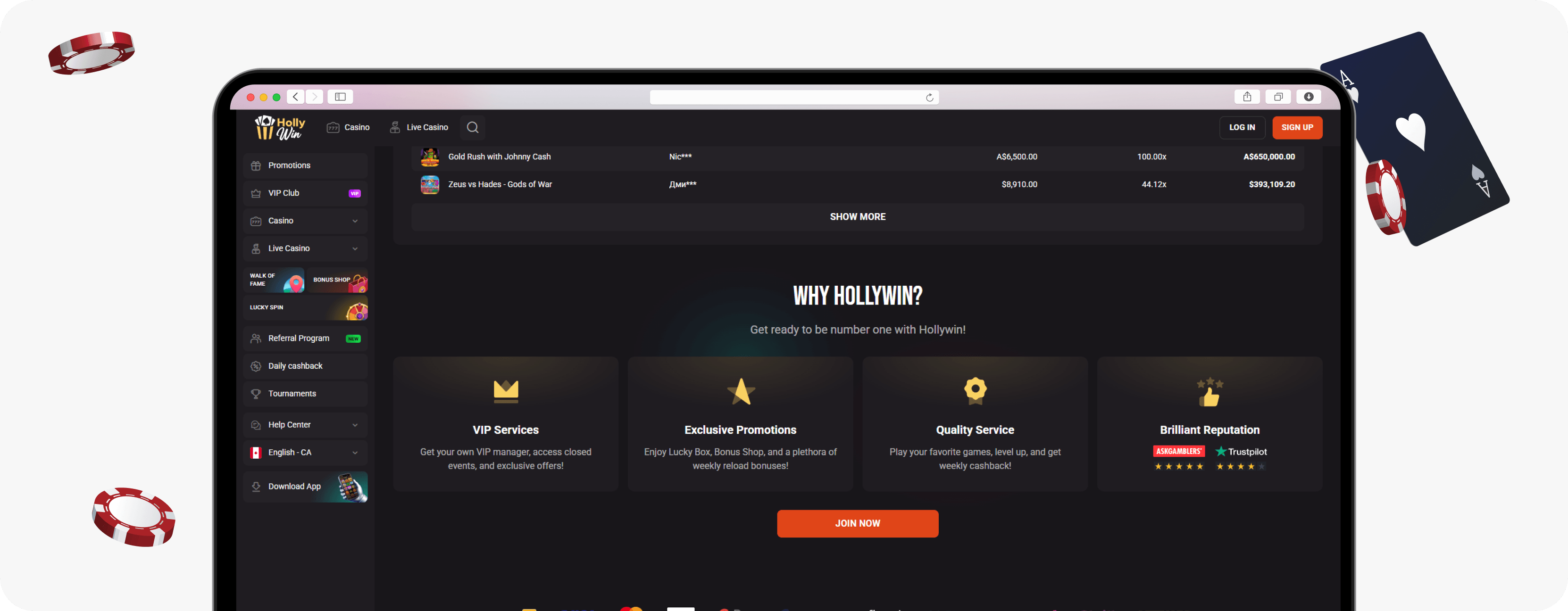 Hollywin Reputation