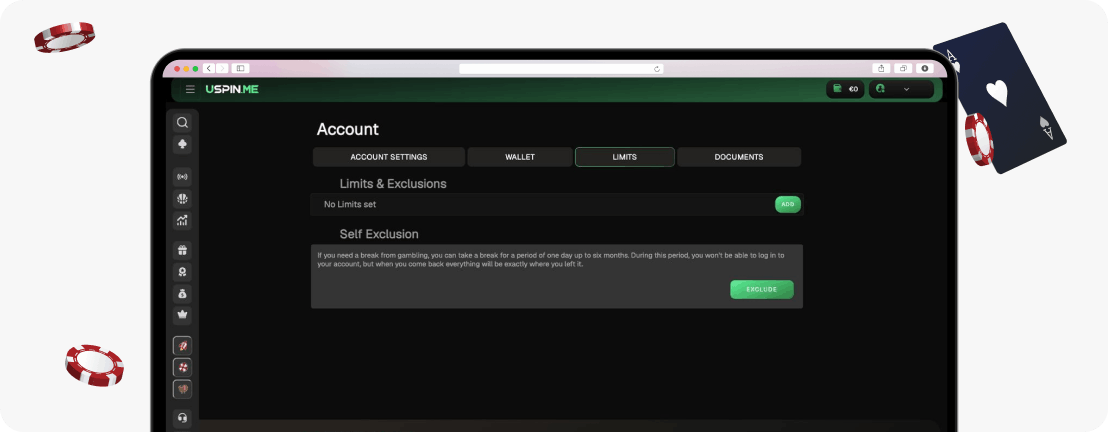 USpin.me Casino responsible gambling section